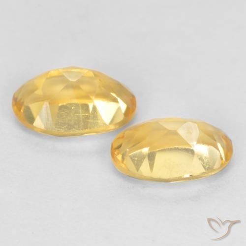 Citrine Gemstones in 6 x 4 mm (calibrated) Size for Sale, Citrine Stones in Medium Gold Color