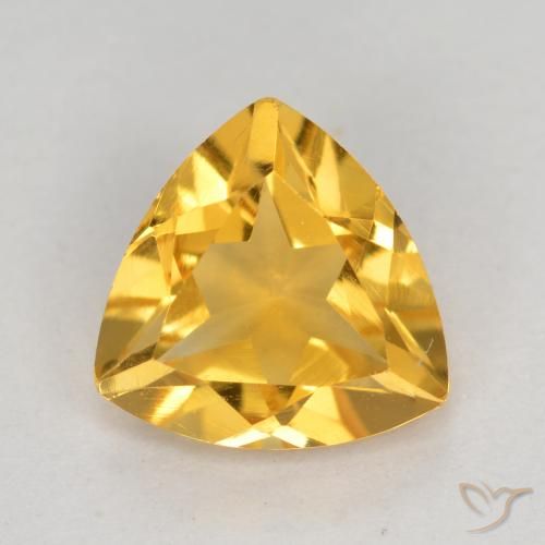 0.94ct Natural Medium Gold Citrine, Trillion, VVS-VS
