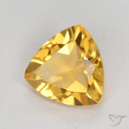 0.94 ct Golden Citrine Stone, Natural Citrine in Trillion Facet Shape for Sale