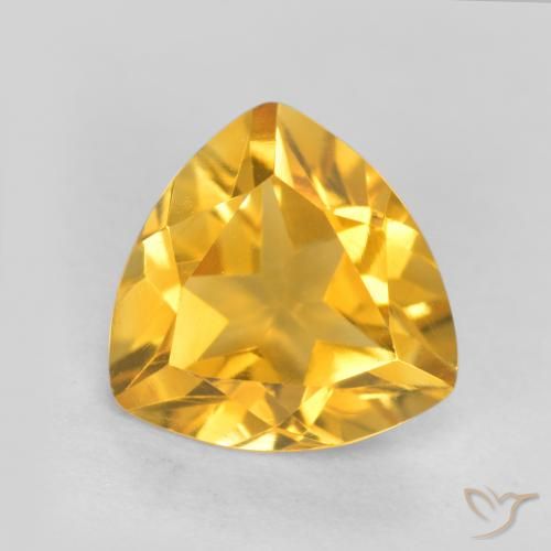 0.92ct Natural Golden Orange Citrine, Trillion, VVS-VS