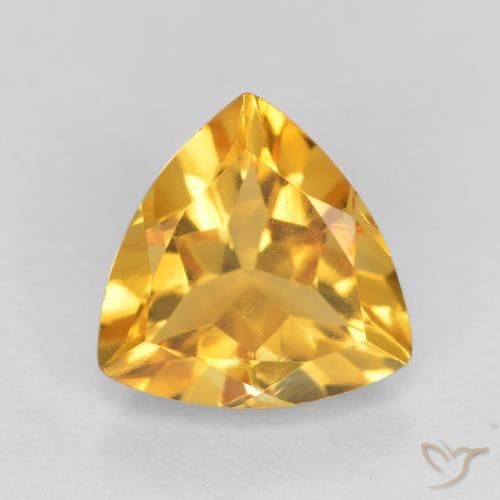 0.97ct Natural Deep Golden Orange Citrine, Trillion, VVS-VS