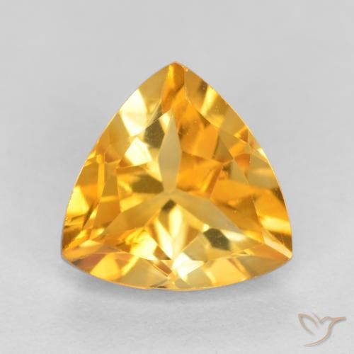 1.08ct Natural Deep Golden Orange Citrine, Trillion, VVS-VS