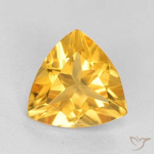 0.97ct Natural Medium Gold Citrine, Trillion, VVS-VS