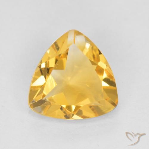 0.86ct Natural Medium-Dark Golden Citrine, Trillion, VVS-VS