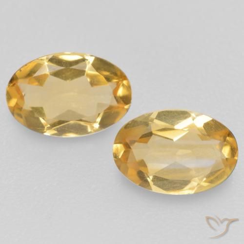 0.68 ct Yellow Citrine, 5.9 x 4 mm Oval Cut From Brazil, Photo A