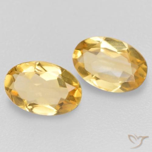 0.68 ctw Golden Citrine Stones, Natural Citrine in Oval Facet Shape for Sale