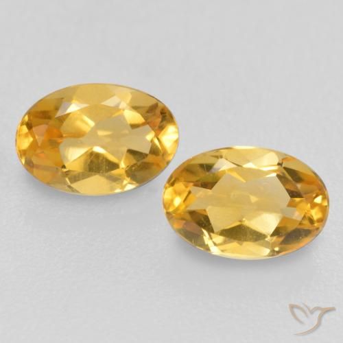 0.83 ct Yellow Citrine, 6.1 x 4.1 mm Oval Cut From Brazil, Photo A