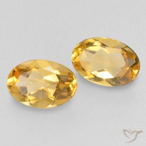 0.83 ctw Golden Citrine Stones, Natural Citrine in Oval Facet Shape for Sale