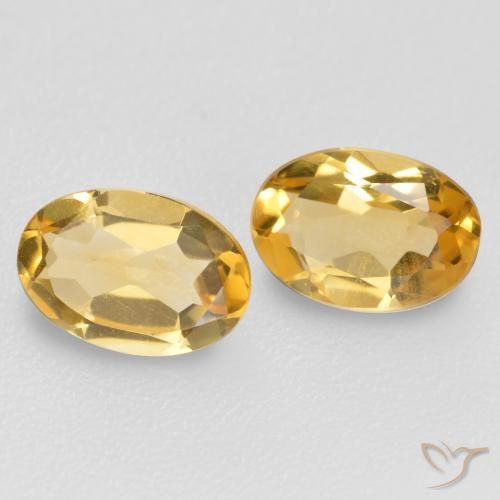 0.73 ctw Golden Citrine Stones, Natural Citrine in Oval Facet Shape for Sale