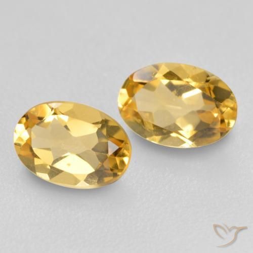 0.80 ctw Golden Citrine Stones, Natural Citrine in Oval Facet Shape for Sale