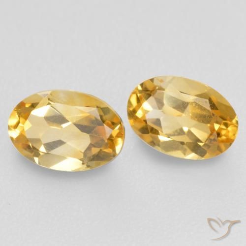 0.83 ctw Golden Citrine Stones, Natural Citrine in Oval Facet Shape for Sale