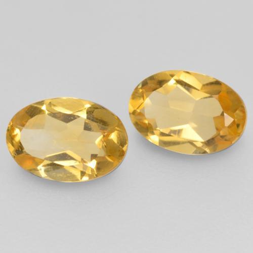 0.80 ctw Golden Citrine Stones, Natural Citrine in Oval Facet Shape for Sale