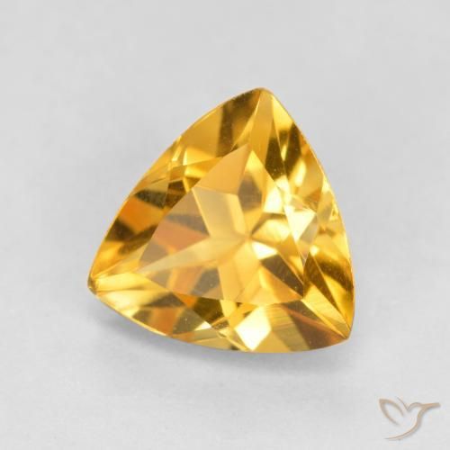 1.10 ct Golden Citrine Stone, Natural Citrine in Trillion Facet Shape for Sale