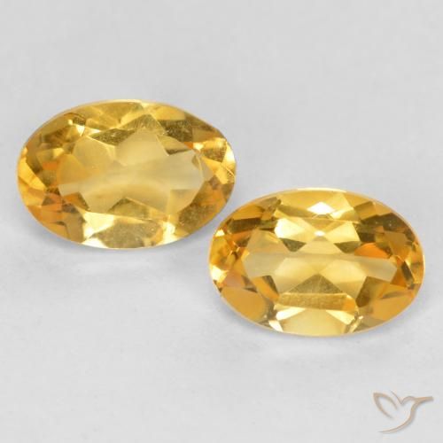 0.75 ct Yellow Citrine, 5.8 x 3.9 mm Oval Cut From Brazil, Photo A