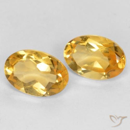 0.75 ctw Golden Citrine Stones, Natural Citrine in Oval Facet Shape for Sale