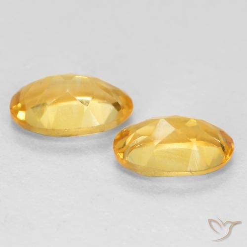 Citrine Gemstones in 6 x 4 mm (calibrated) Size for Sale, Citrine Stones in Medium-Light Orange-Gold Color