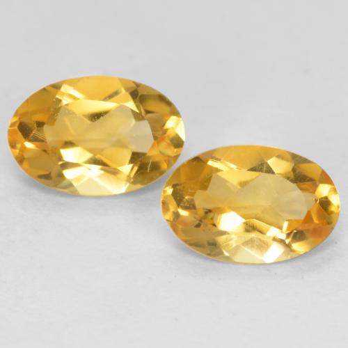 Doré moyen-foncé Citrine gemme - 0.4ct Ovale facette (ID: 555416)