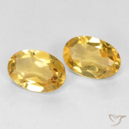 0.74 ctw Golden Citrine Stones, Natural Citrine in Oval Facet Shape for Sale