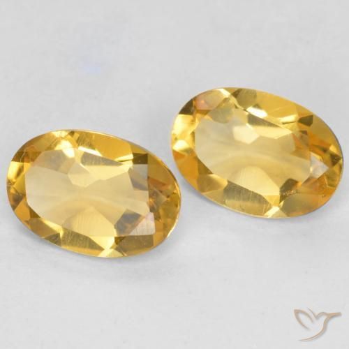 0.74 ctw Golden Citrine Stones, Natural Citrine in Oval Facet Shape for Sale