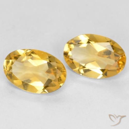 0.68 ctw Golden Citrine Stones, Natural Citrine in Oval Facet Shape for Sale