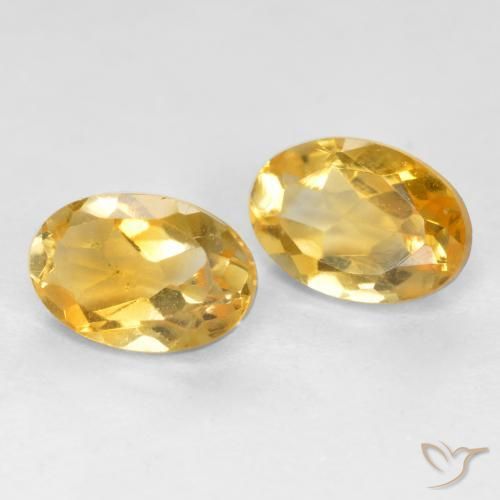 0.90 ctw Golden Citrine Stones, Natural Citrine in Oval Facet Shape for Sale