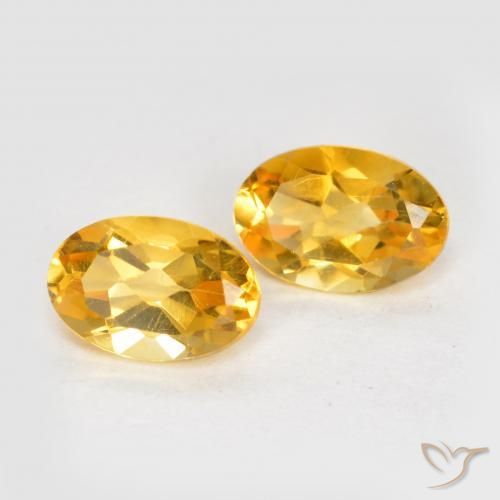 0.81 ctw Golden Citrine Stones, Natural Citrine in Oval Facet Shape for Sale