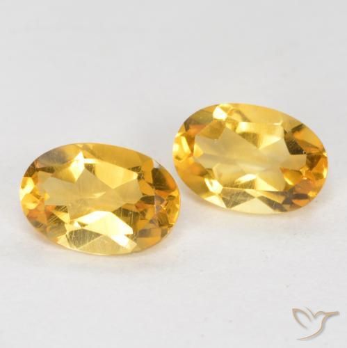 0.81 ctw Golden Citrine Stones, Natural Citrine in Oval Facet Shape for Sale