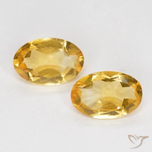 Золотисто-оранжевый Цитрин Камень - 0.4ct Фасетный Овал (ID: 555845)