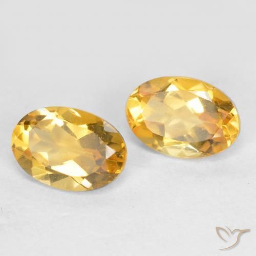 0.87 ctw Golden Citrine Stones, Natural Citrine in Oval Facet Shape for Sale