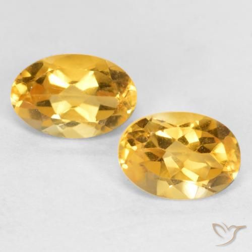 0.82 ct Yellow Citrine, 5.8 x 4.1 mm Oval Cut From Brazil, Photo A