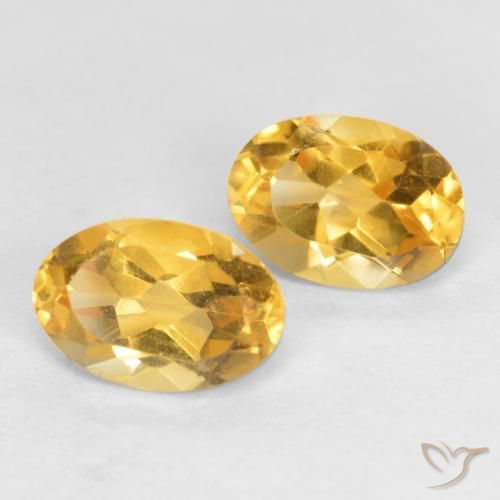 0.82 ctw Golden Citrine Stones, Natural Citrine in Oval Facet Shape for Sale