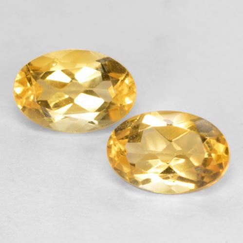 Deep Golden Orange Citrine Gem - 0.5ct Oval Facet (ID: 555849)