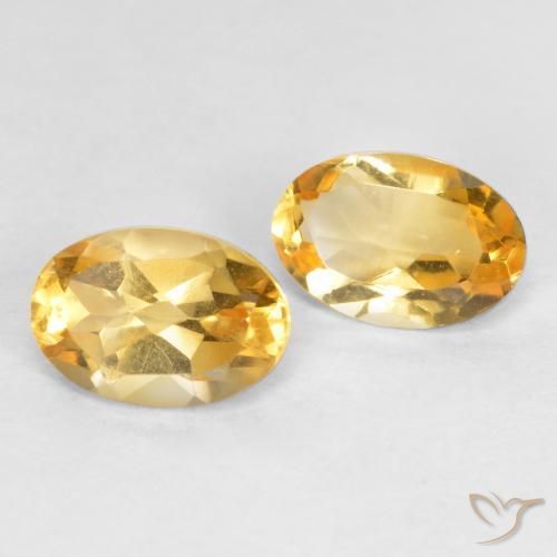 0.75 ctw Golden Citrine Stones, Natural Citrine in Oval Facet Shape for Sale