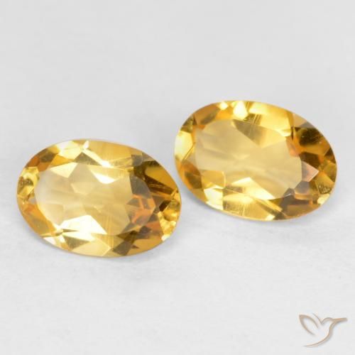0.72 ctw Golden Citrine Stones, Natural Citrine in Oval Facet Shape for Sale