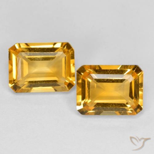 2.85ctw Natural Orange-Gold Citrine, Emerald Cut, VS