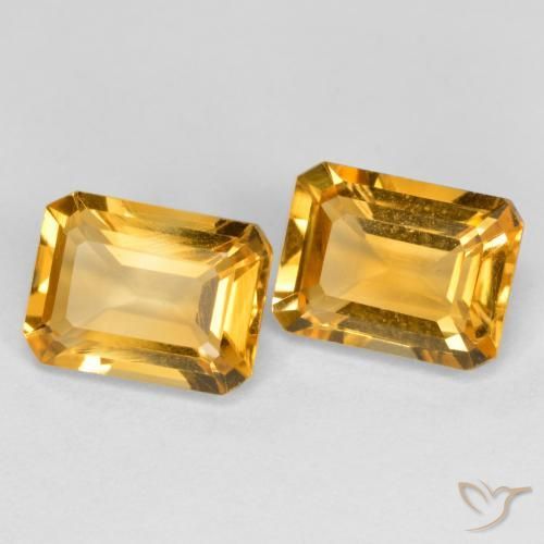 2.85 ctw Golden Citrine Stones, Natural Citrine in Octagon Facet Shape for Sale