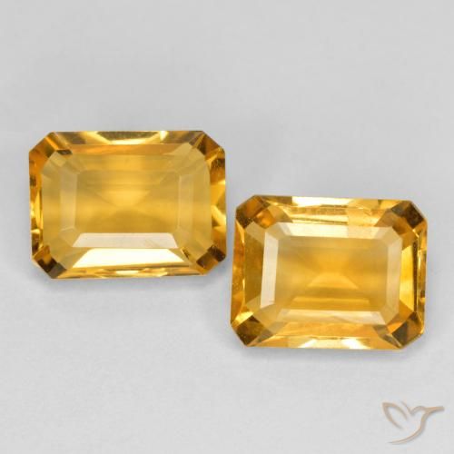 2.94 ctw Golden Citrine Gemstones, Citrine Gems in Octagon Facet Shape for Sale.