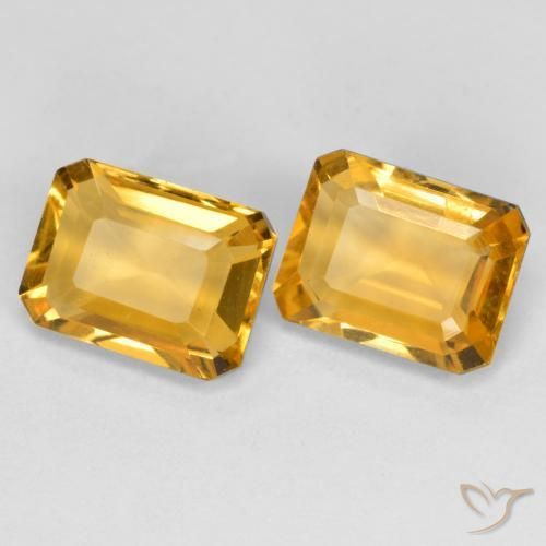 2.94 ctw Golden Citrine Stones, Natural Citrine in Octagon Facet Shape for Sale