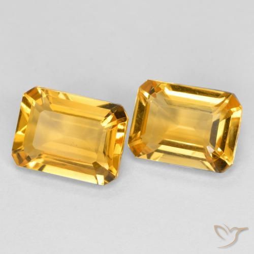 2.84 ctw Golden Citrine Stones, Natural Citrine in Octagon Facet Shape for Sale