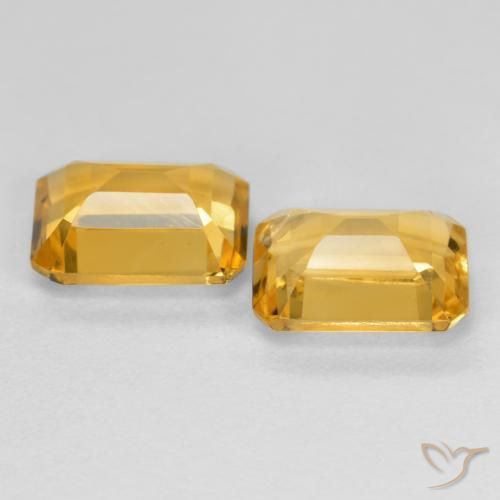 Citrine Gemstones in 8 x 6 mm (calibrated) Size for Sale, Citrine Stones in Orange-Gold Color
