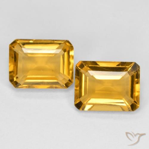 2.93 ct Yellow Citrine, 8.1 x 6.2 mm Octagon Cut From Brazil, Photo A