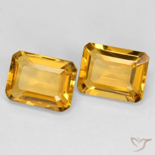 2.93 ctw Golden Citrine Stones, Natural Citrine in Octagon Facet Shape for Sale