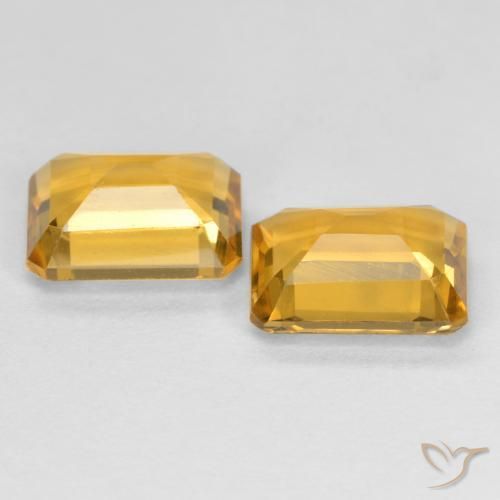 Citrine Gemstones in 8 x 6 mm (calibrated) Size for Sale, Citrine Stones in Medium Orange-Gold Color
