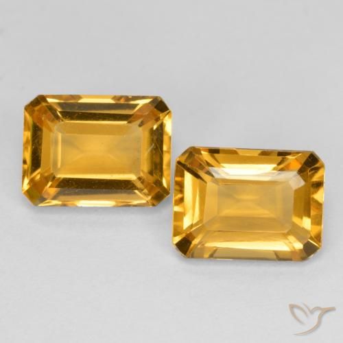 3.07 ct Yellow Citrine, 8.1 x 6.1 mm Octagon Cut From Brazil, Photo A