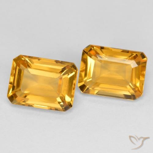 3.07 ctw Golden Citrine Stones, Natural Citrine in Octagon Facet Shape for Sale