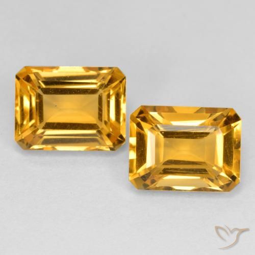 3.42 ct Yellow Citrine, 8.1 x 6.1 mm Octagon Cut From Brazil, Photo A