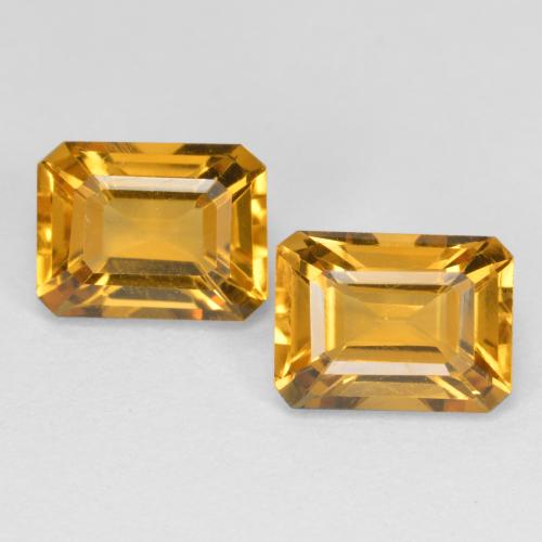 Medium Orange-Gold Цитрин Камень - 1.6ct Фасетный Октагон (ID: 556537)