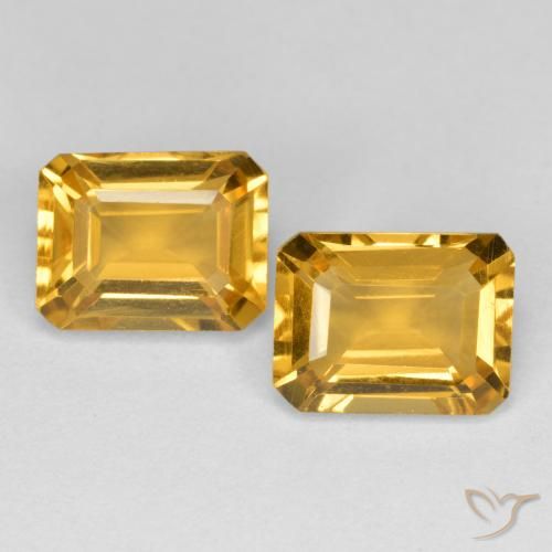 3.02 ctw Golden Citrine Stones, Natural Citrine in Octagon Facet Shape for Sale
