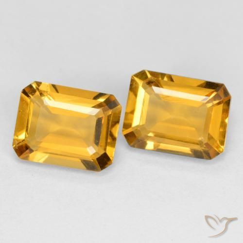 2.67 ct Yellow Citrine, 7.9 x 6.1 mm Octagon Cut From Brazil, Photo A