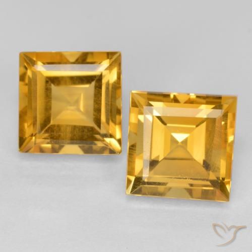 3.65 ct Yellow Citrine, 7.1 x 7.1 mm Square Cut From Brazil, Photo A